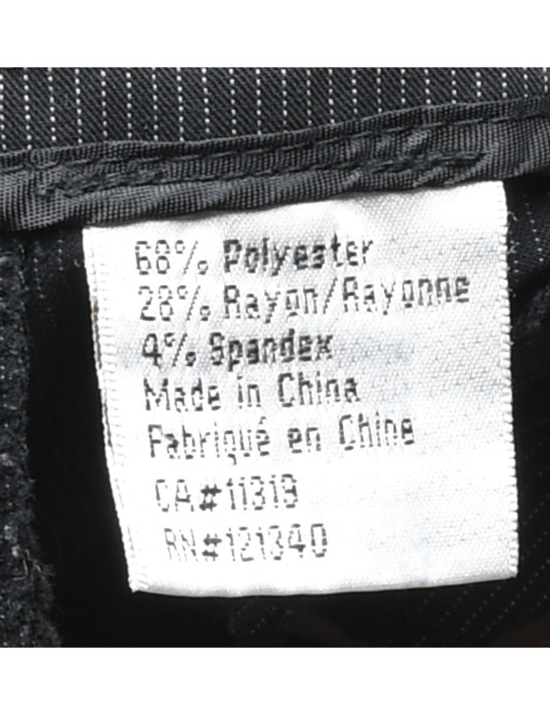 Black Pinstriped Y2K Low-Rise Trousers - W28 L30