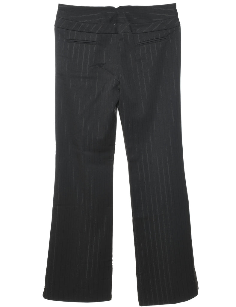 Black Pinstriped Y2K Trousers - W32 L34