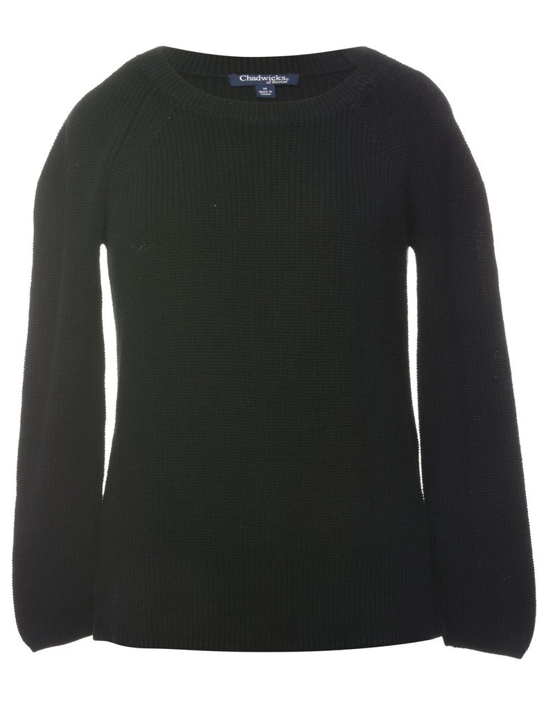 Black Plain Jumper - S
