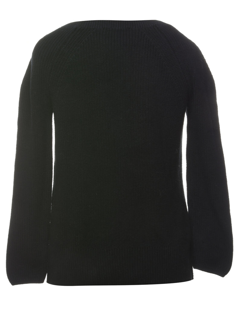 Black Plain Jumper - S