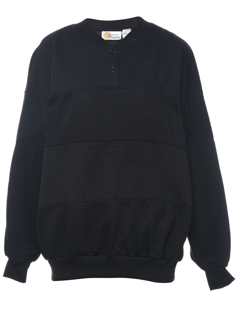 Black Plain Sweatshirt - L