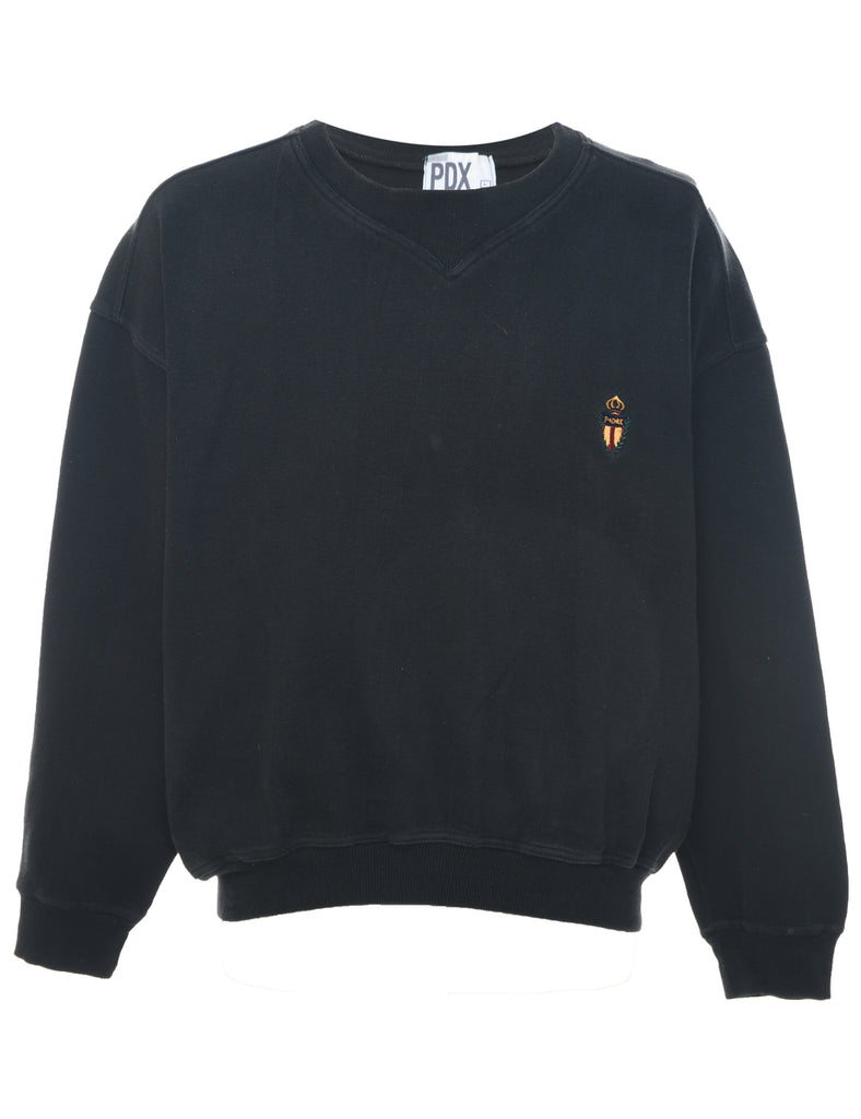 Black Plain Sweatshirt - L