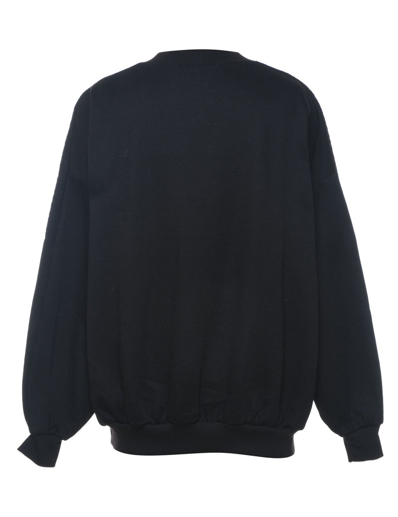 Black Plain Sweatshirt - L