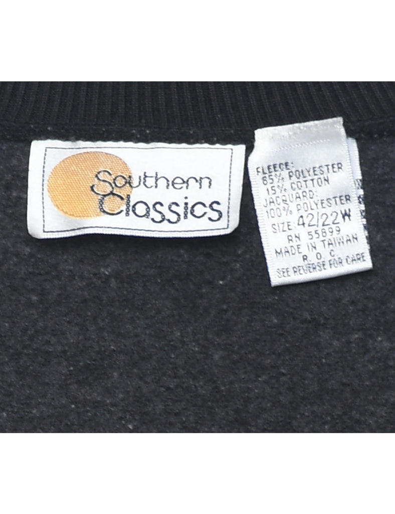 Black Plain Sweatshirt - L