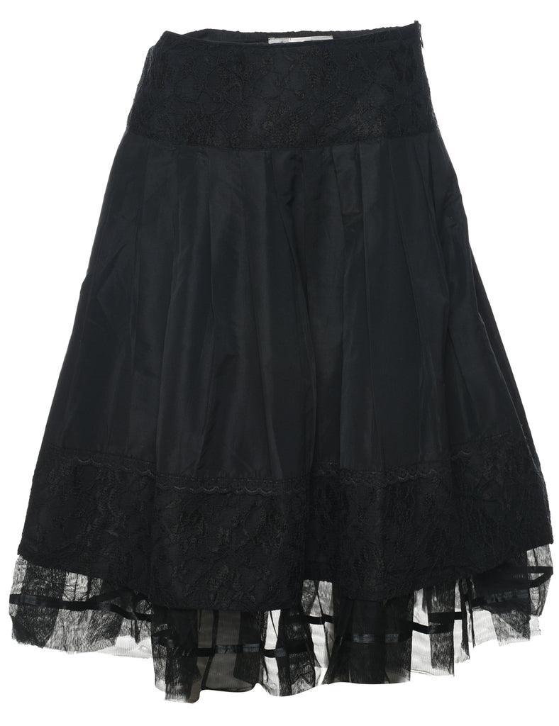 Black Pleated Skirt - S