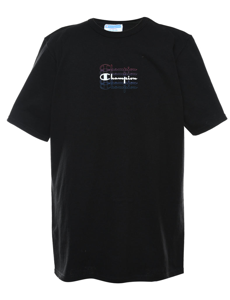 Black Printed Champion T-Shirt - L