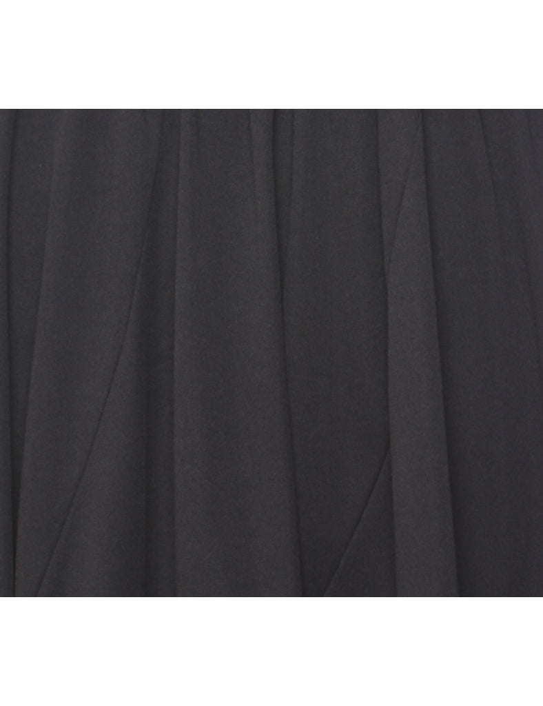 Black Puff Sleeve Classic Evening Dress - L