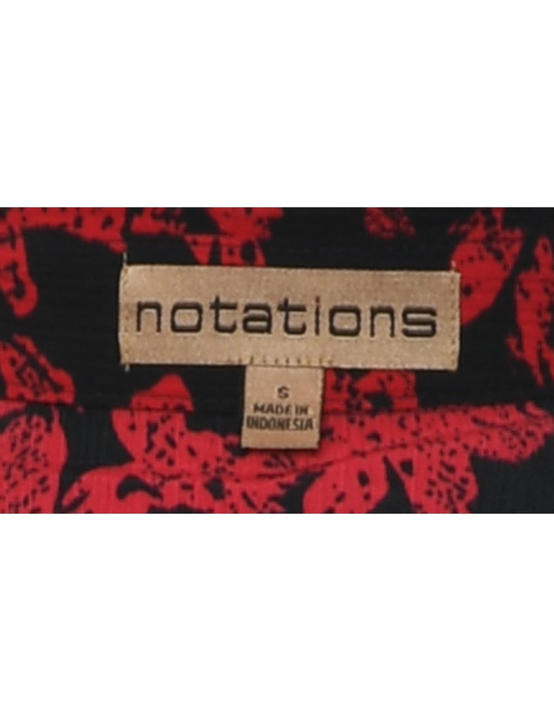 Black & Red Floral Shirt - S