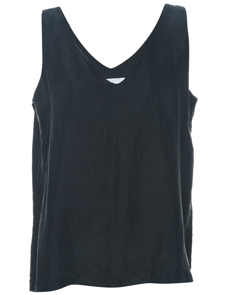 Black Silk Top - L