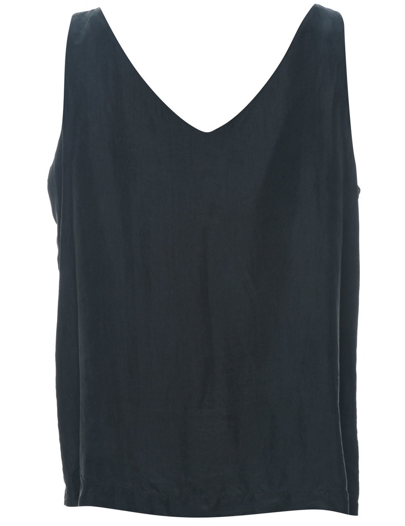 Black Silk Top - L