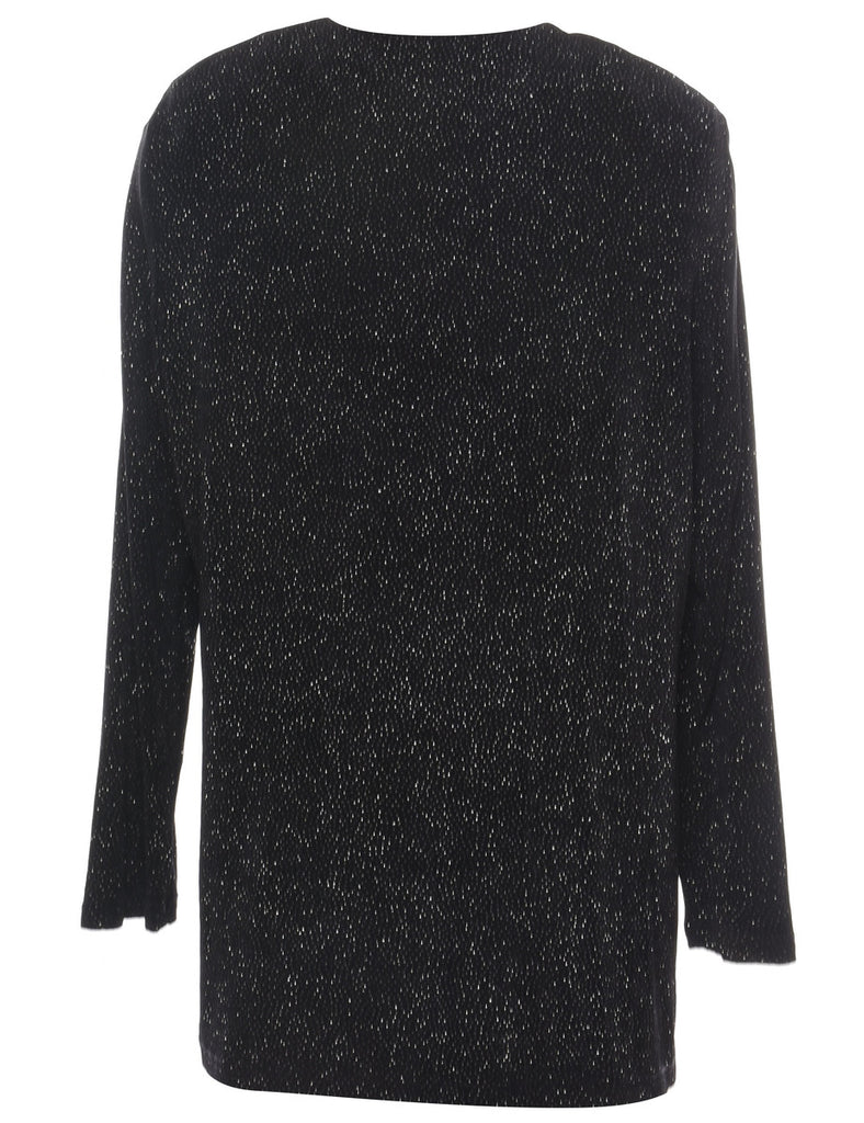 Black & Silver Sparkly 1980s Evening Jacket  - L