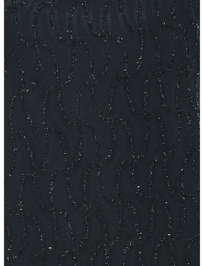 Black Sparkly High Neck Evening Dress - XS