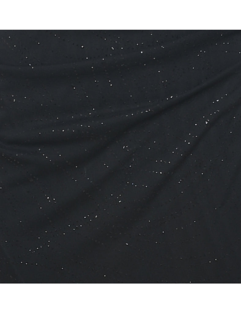 Black Sparkly Metallic Black Evening Dress  - M