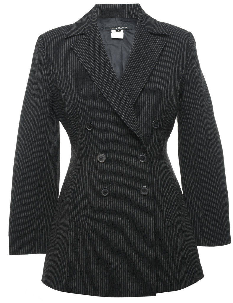 Black Striped Blazer - L