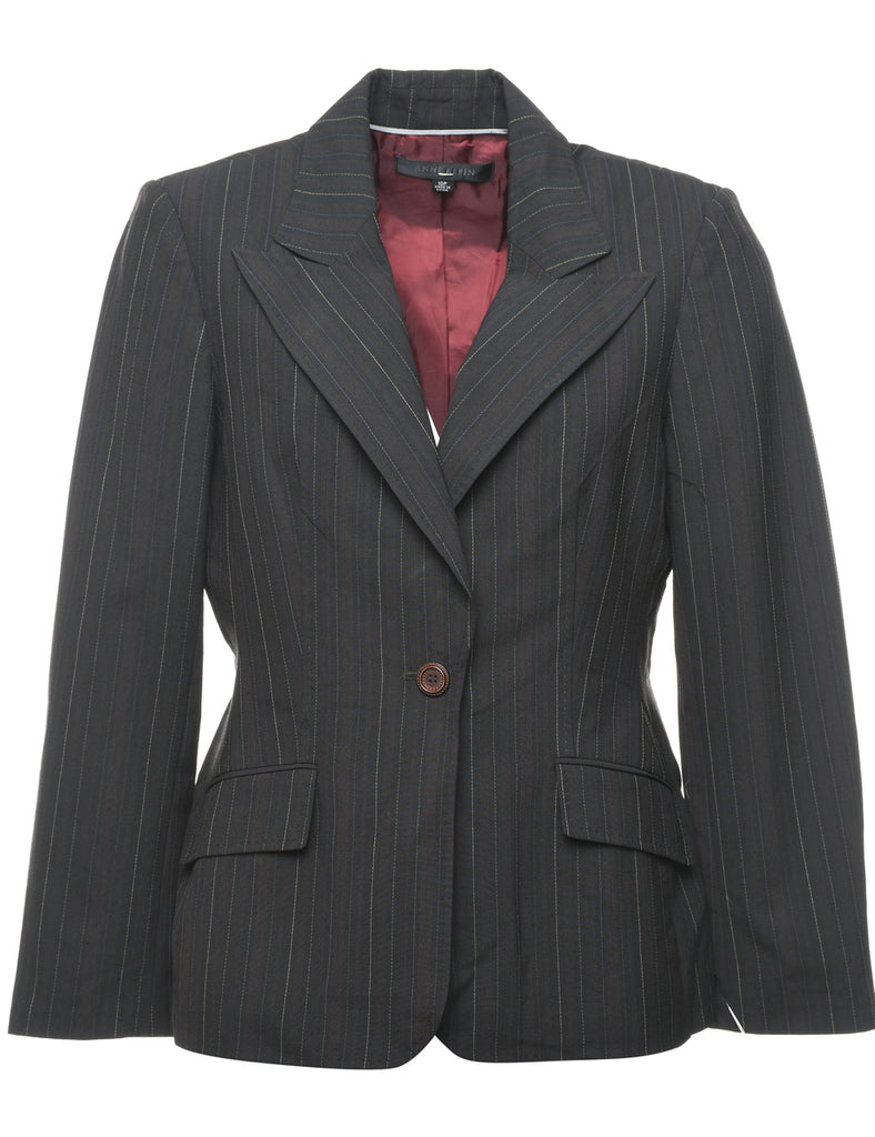 Black Striped Blazer - L