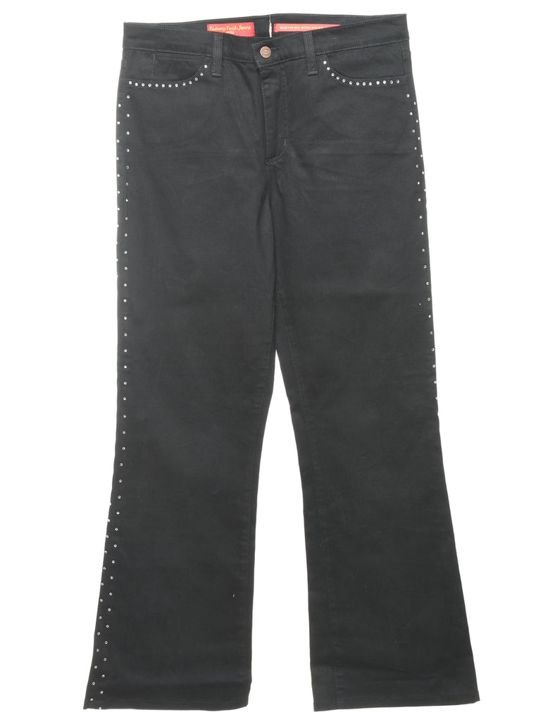 Black Studded Bootcut Jeans - W32 L32