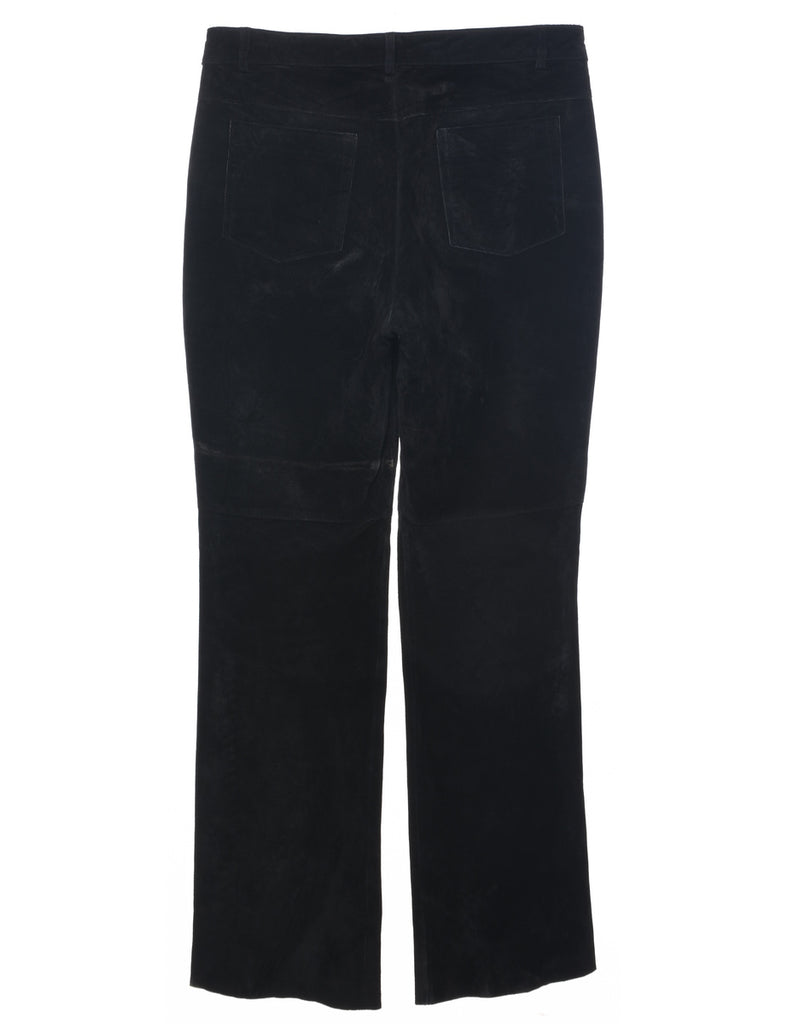 Black Suede Trousers - W32 L31