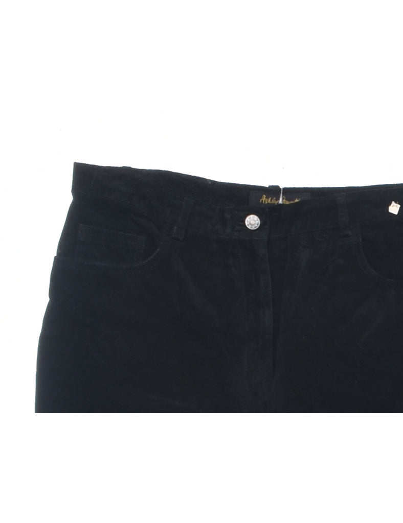 Black Suede Trousers - W33 L30