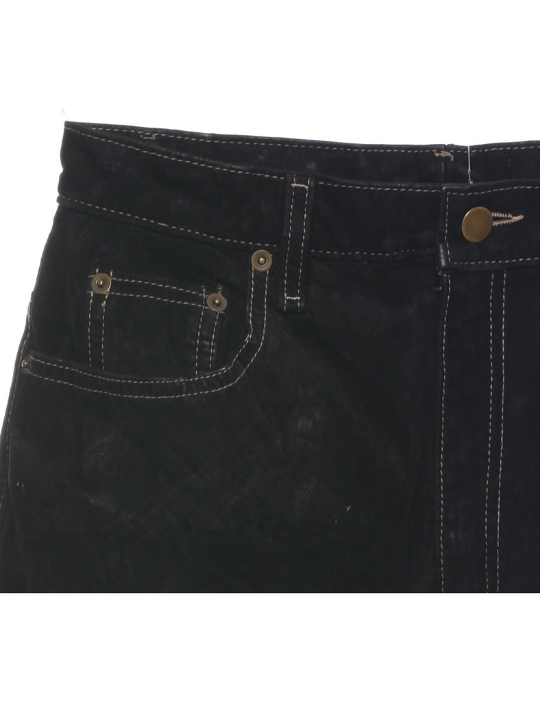 Black Suede Trousers - W26 L27