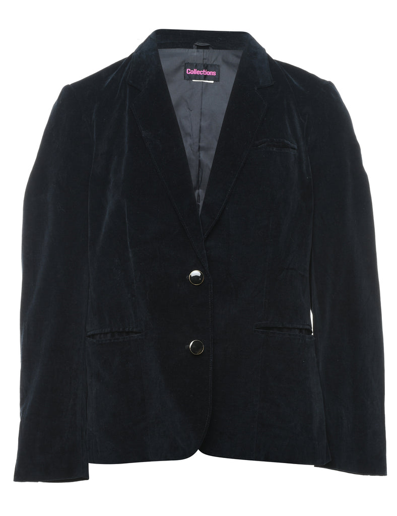 Black Velvet Blazer - L