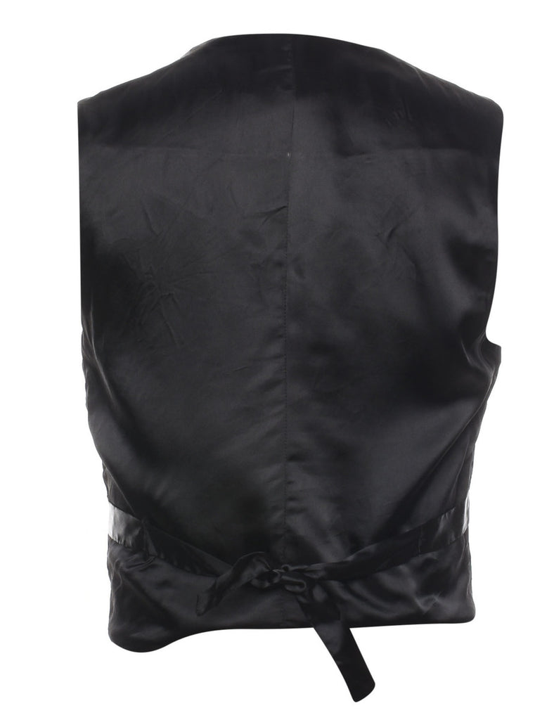 Black Velvet Embroidered Waistcoat - M
