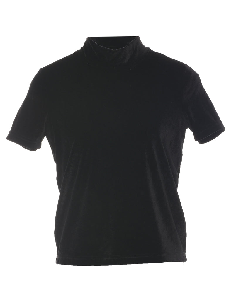 Black Velvet Fabric Evening Top - XS