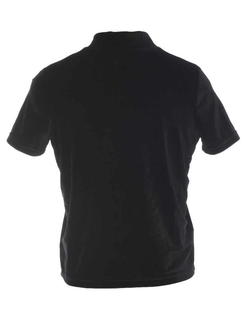 Black Velvet Fabric Evening Top - XS