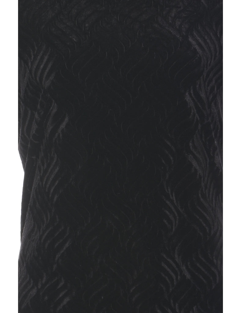 Black Velvet Fabric Evening Top - L