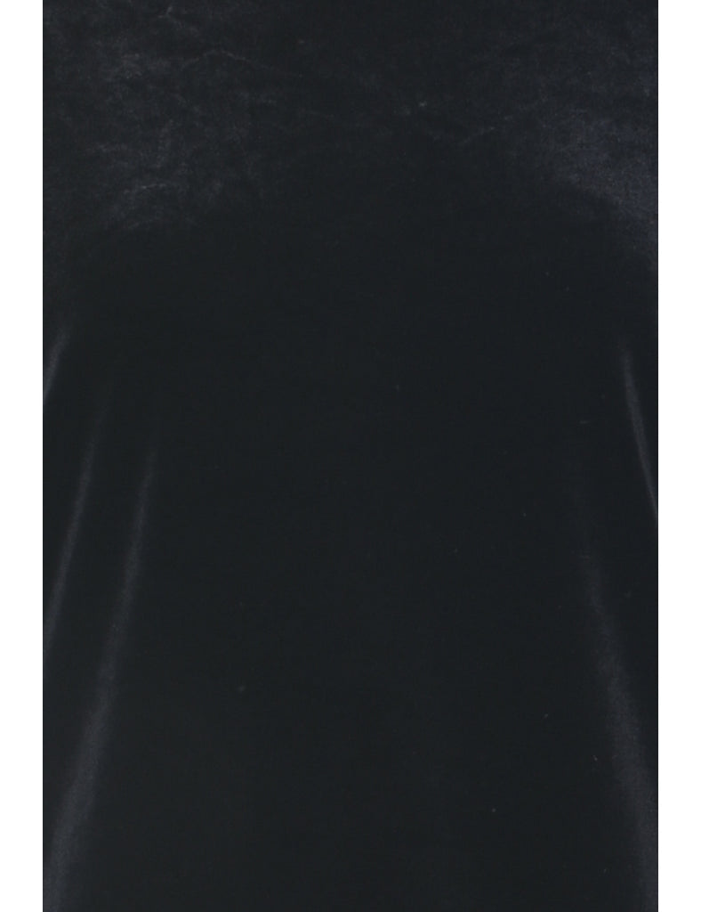 Black Velvet Fabric Evening Top - M