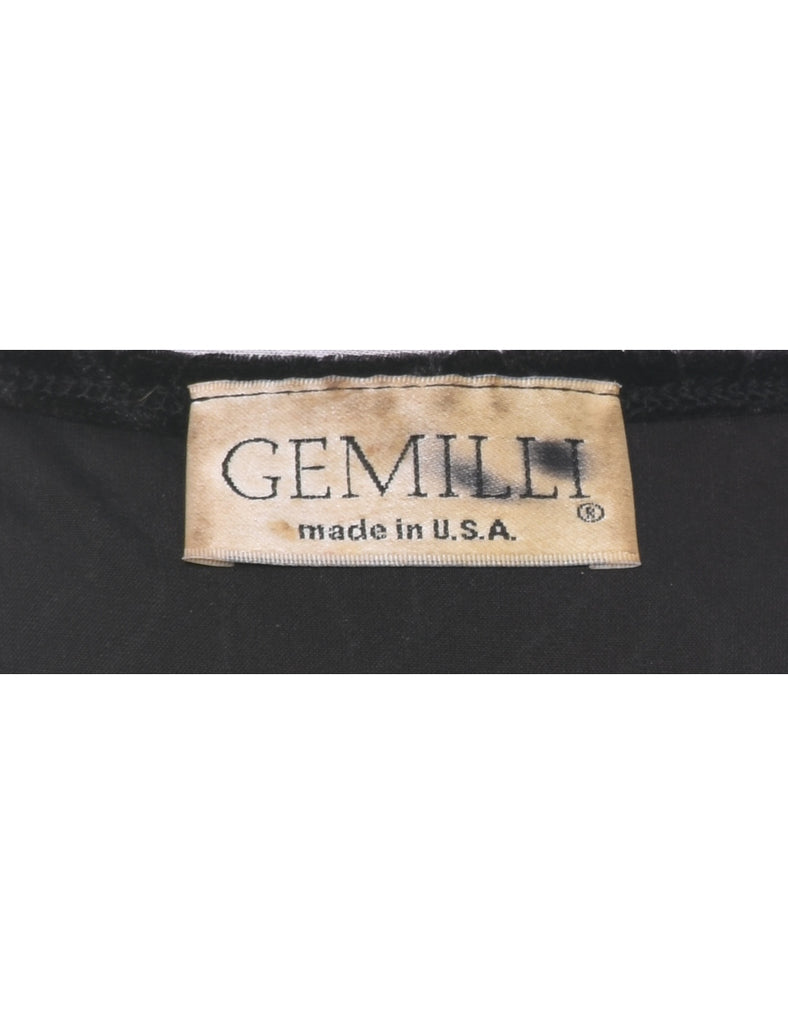 Black Velvet Fabric Evening Top - L