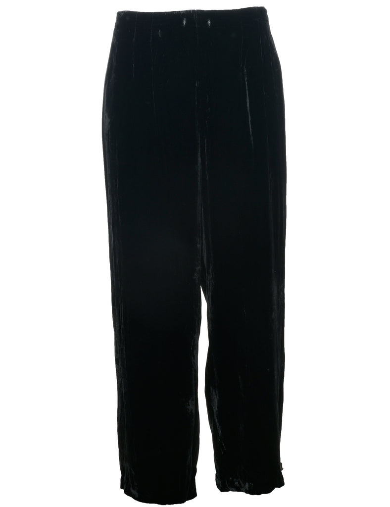 Black Velvet Trousers - W32 L27