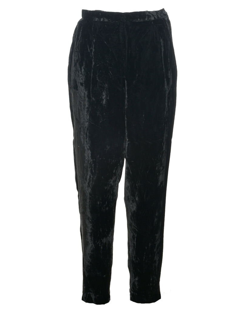 Black Velvet Trousers - W26 L28
