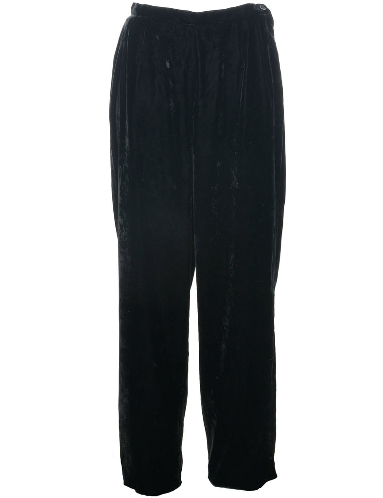 Black Velvet Trousers - W28 L30