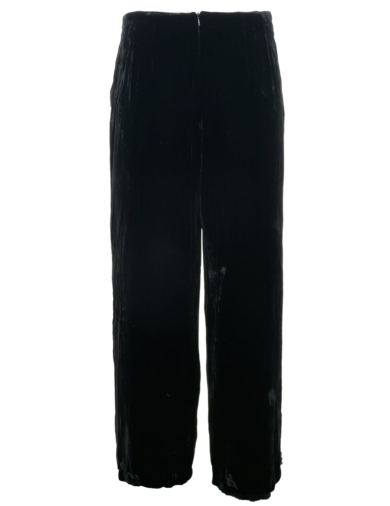 Black Velvet Trousers - W32 L27