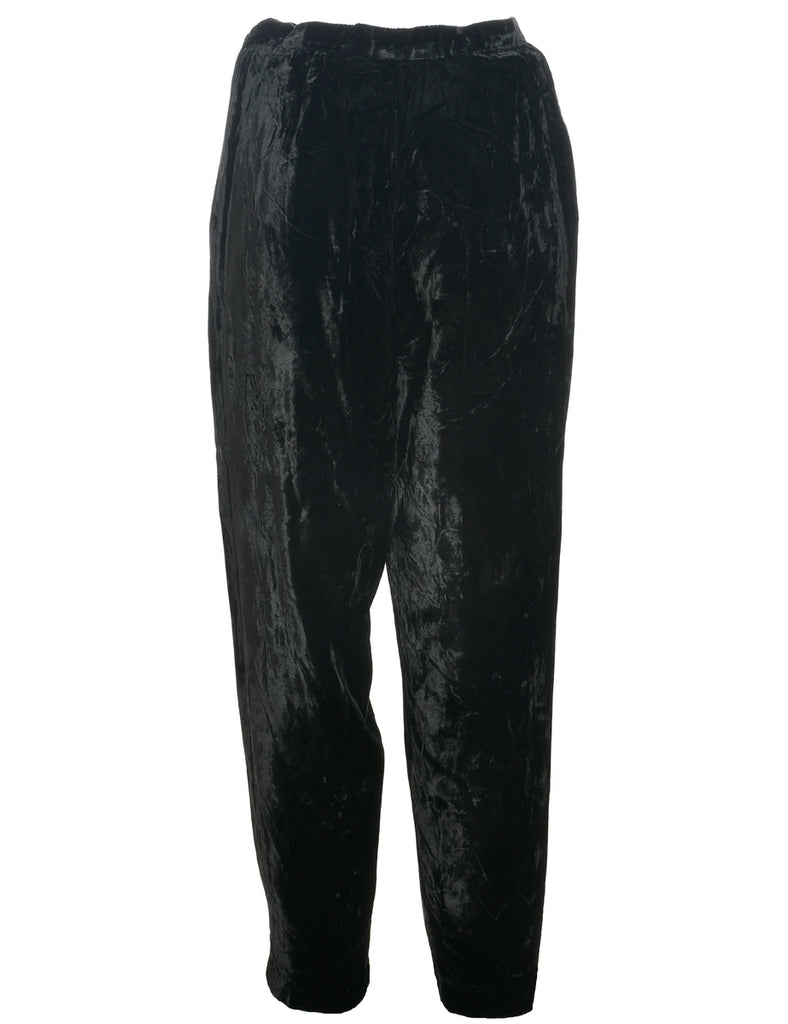 Black Velvet Trousers - W26 L28