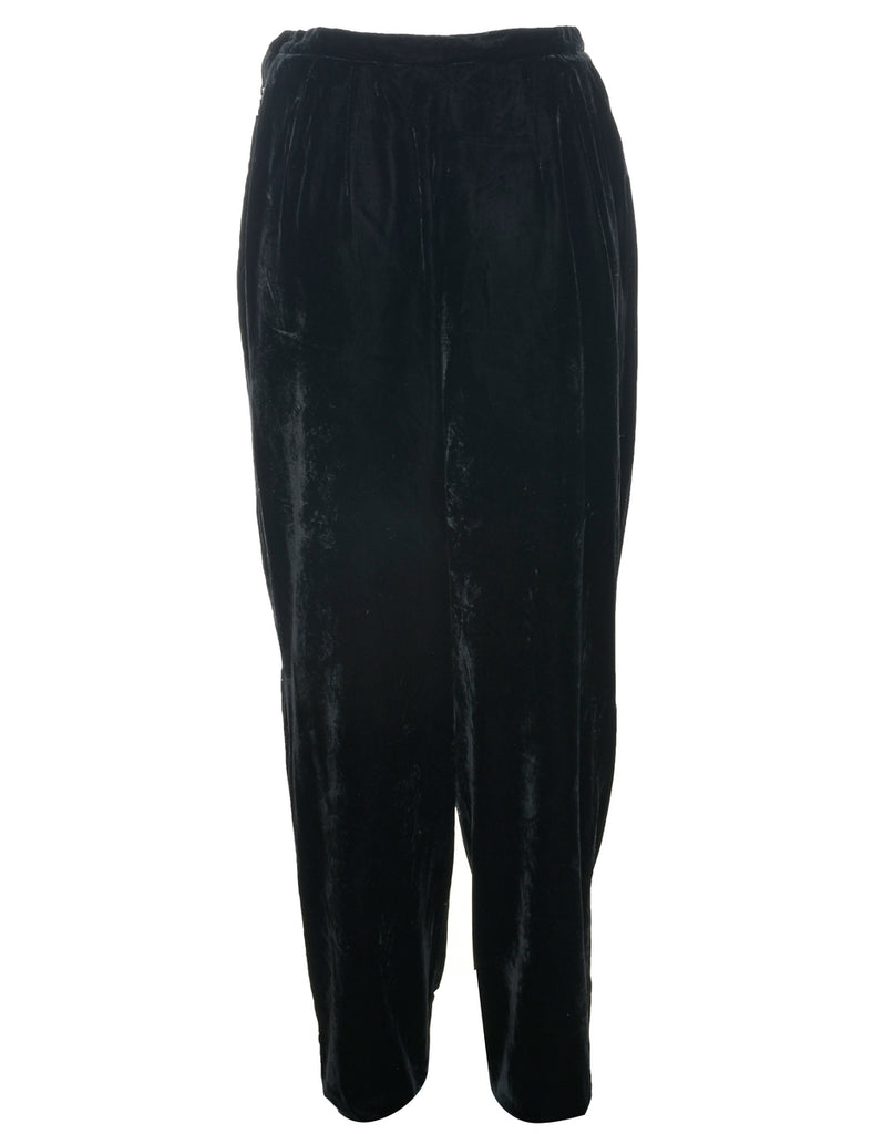 Black Velvet Trousers - W28 L30