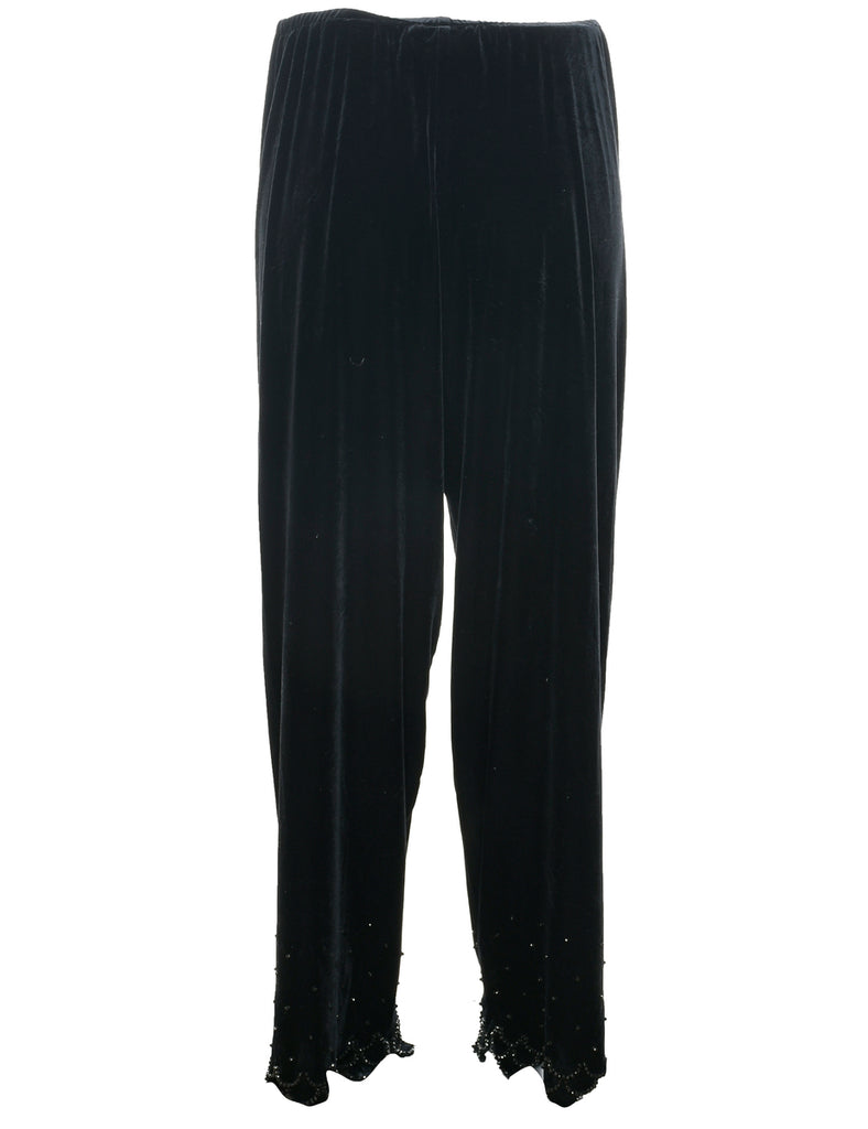 Black Velvet Trousers - W30 L29