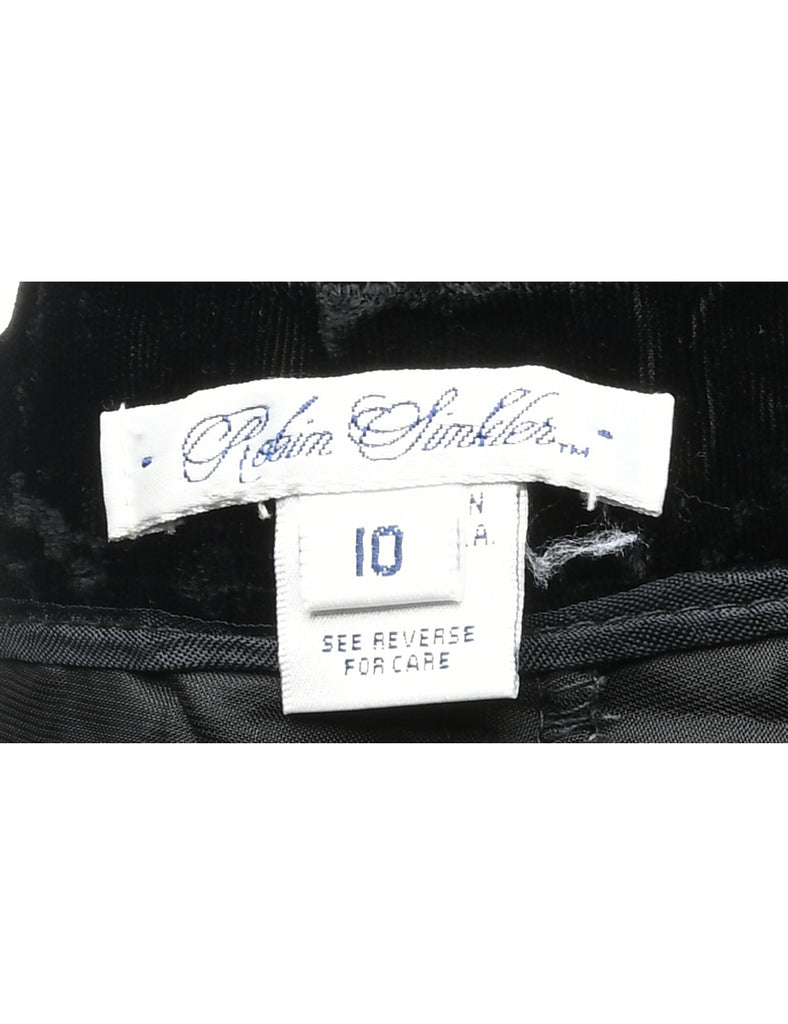 Black Velvet Trousers - W26 L28