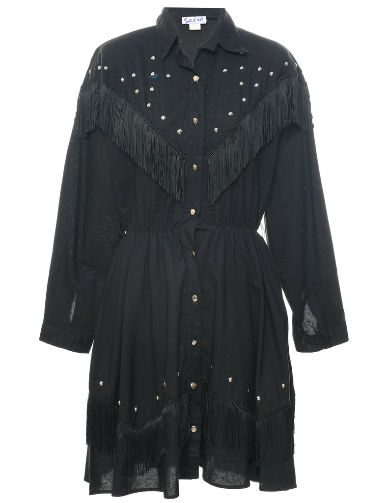 Black Western Dress - M