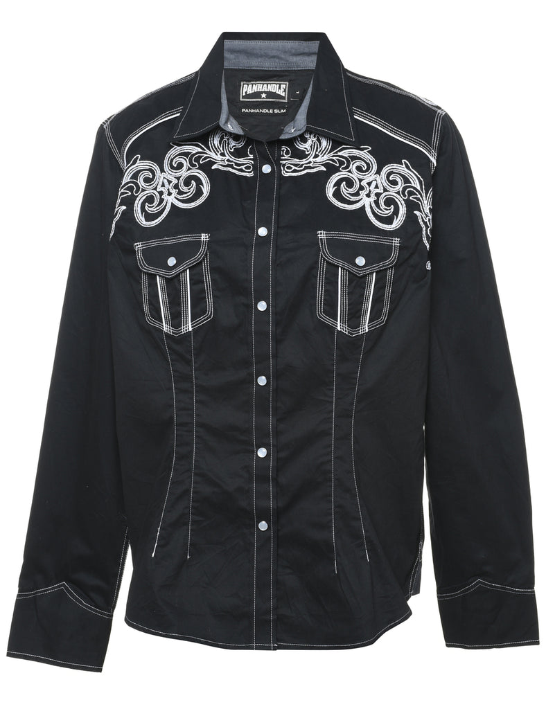 Black Western Shirt - L