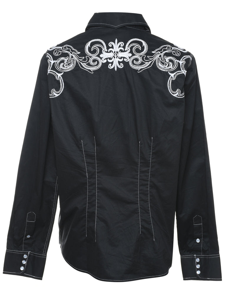 Black Western Shirt - L