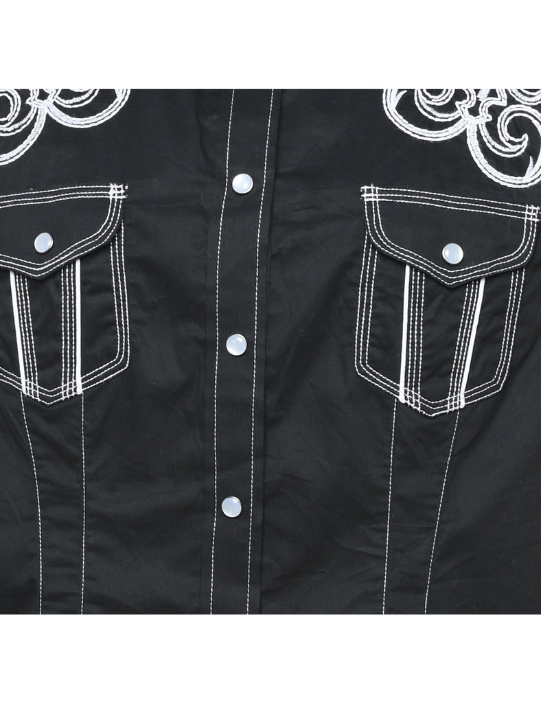 Black Western Shirt - L