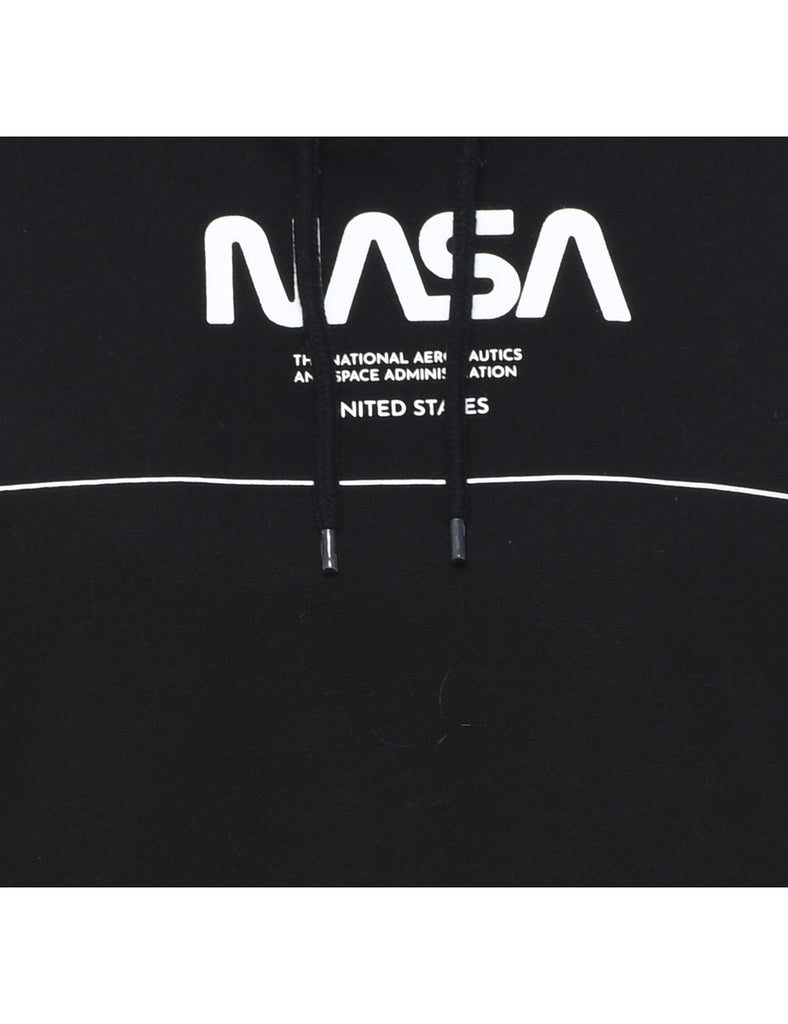 Black & White Nasa Printed Hoodie - M