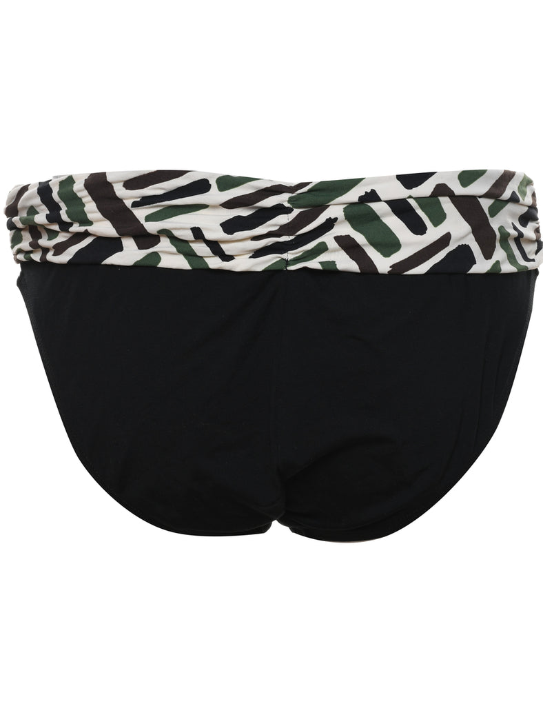Black & White Patterned Bikini Bottoms - M