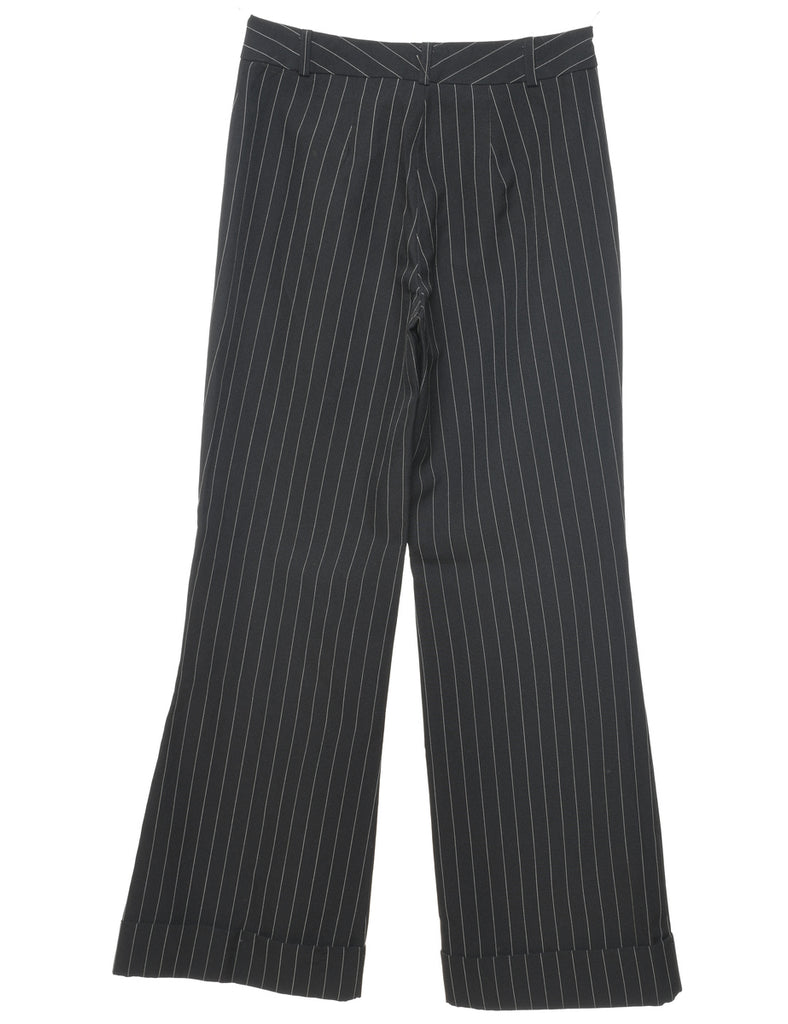 Black & White Pinstriped Y2K Trousers - W26 L32