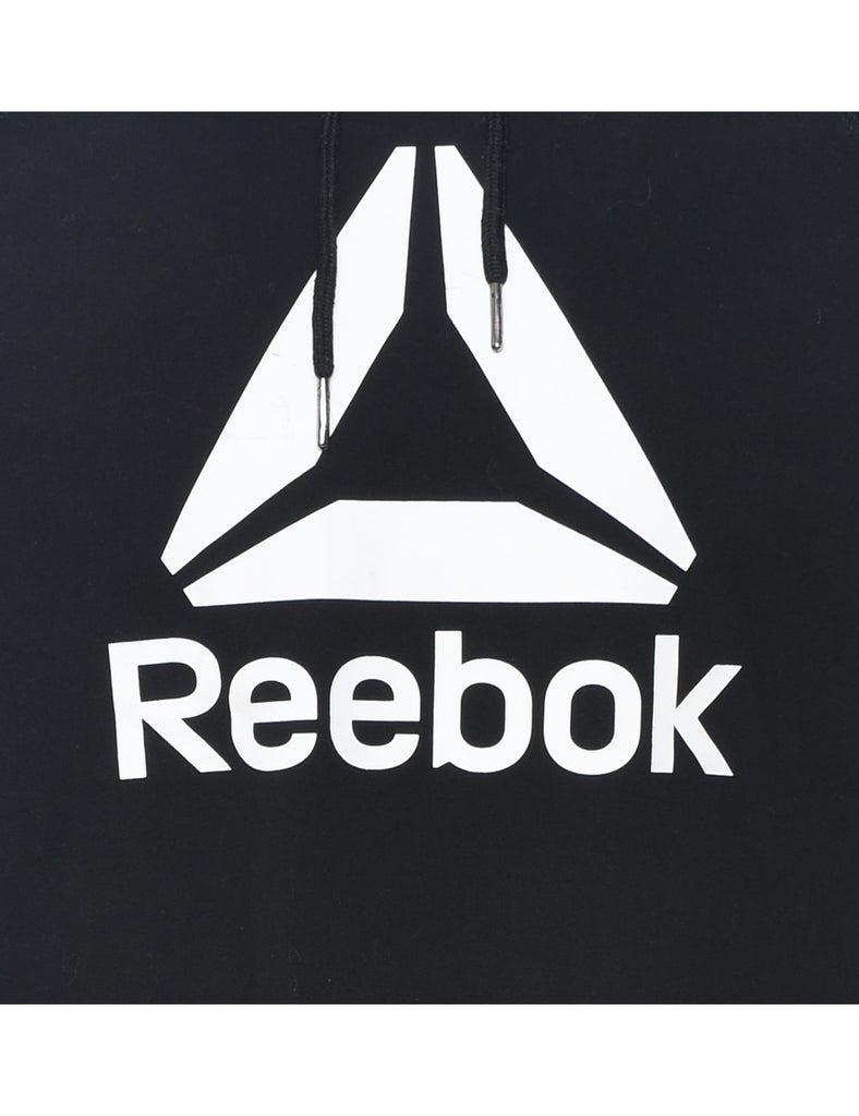 Black & White Reebok Cropped Hoodie  - M