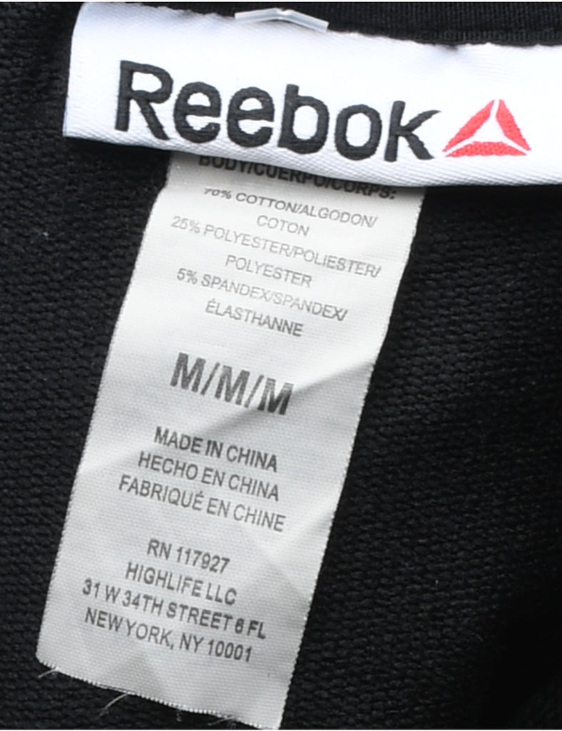 Black & White Reebok Cropped Hoodie  - M