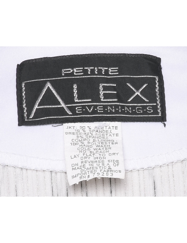 Black & White Sparkly 1990s Evening Jacket - L