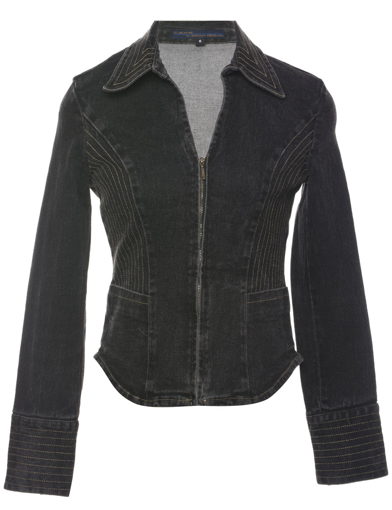 Black Y2K Denim Jacket - S