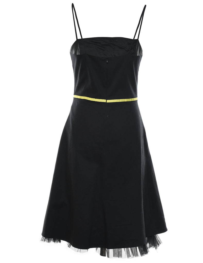 Black & Yellow 1990s Evening Dress - M